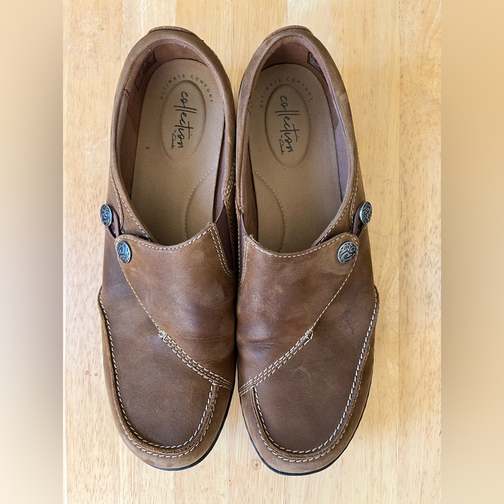 Clarks leather loafers - brown, excellent condition - Picture 2 of 7